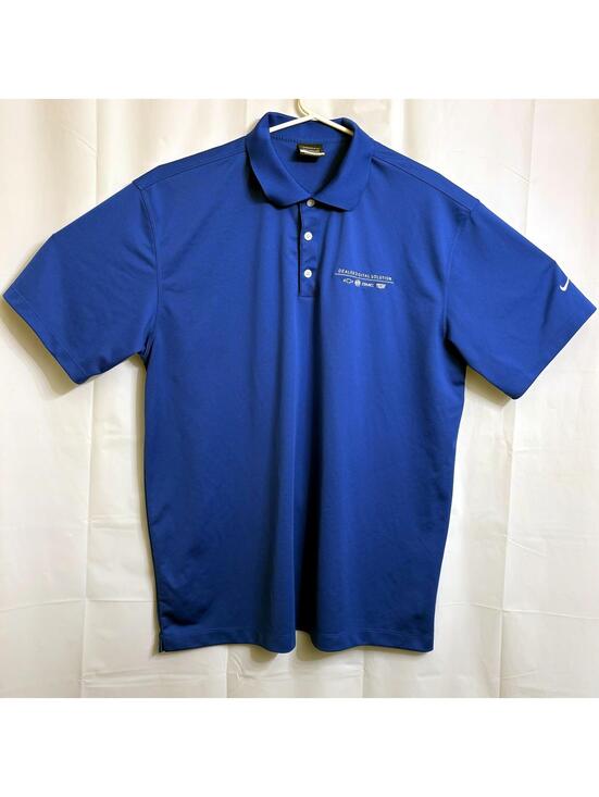Nike Men's XL General Motors Chevrolet GMC Cadillac Buick Blue Polo Shirt Dealer